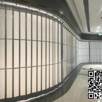 香港商用手动铝合金25/30公分水晶折叠门手动推拉门防盗隔断